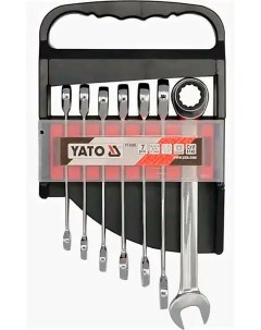 Набор ключей комбинированных с трещоткой 7 пр 10 12 15 17 19 мм в пластм держателе Yato