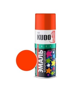 KU1206 Краска спрей универсальная флуоресцентная оранжево красная 520мл Kudo