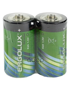 Батарейка Солевая R20sr2 D 1 5v Упаковка 2 Шт R20sr2 арт R20SR2 Ergolux