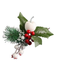 Декоративное украшение новогоднее Зимнее чудо ягодки и хвоя 21 см Зимнее волшебство