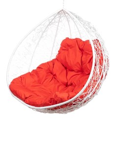 Подвесное кресло белое Gemini Promo красная подушка Bigarden