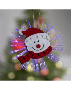 Елочная игрушка Снеговик 1 шт белый красный Luazon lighting