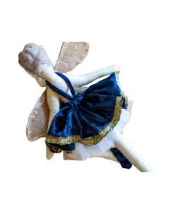 Елочная игрушка фея бархатного танца 11840825 02 V 24 см 1 шт синий Due esse christmas