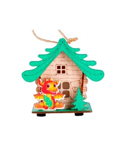 Елочная игрушка Дом дракона новогодний на подставке 1 шт коричневый Кнр