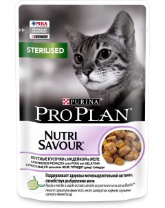 Влажный корм для кошек Nutri Savour Sterilised индейка 24шт по 85г Pro plan