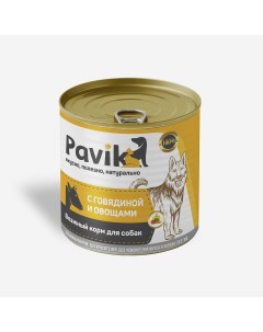 Консервы для собак с говядиной и овощами 4шт по 750г Pavik