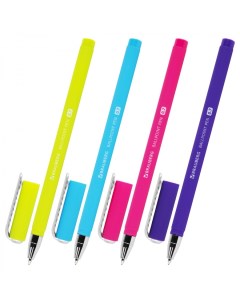 Ручка шариковая Soft Touch Stick Neon 0 35мм синяя мягкое покрытие 36шт 143697 Brauberg