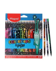 Цветные карандаши 24 цвета Color Peps Black Monster пластиковые Maped