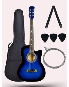 Акустическая гитара JD3810 BLS комплект медиаторы чехол ремень Jordani