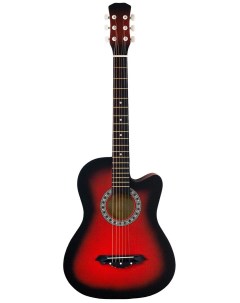 Акустическая гитара JD3820 RDS красная Jordani