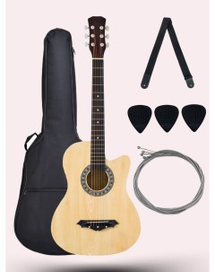 Акустическая гитара JD3820 N комплект медиаторы чехол ремень Jordani