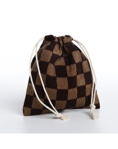 Косметичка мешок с завязками цвет коричневый Nobrand