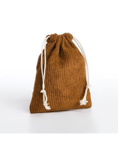 Косметичка мешок с завязками цвет коричневый Nobrand