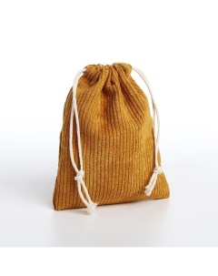 Косметичка мешок с завязками цвет горчичный Nobrand