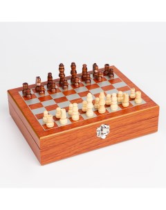 Набор 7 в 1 фляжка 8 oz 4 рюмки воронка шахматы 18 х 24 см Nobrand