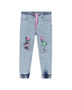 Брюки текстильные джинсовые для девочек Disney Playtoday