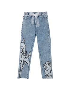 Брюки текстильные джинсовые для девочек Disney Bambi Playtoday