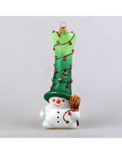 Елочное украшение Снеговик с длинным колпаком Komozja