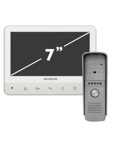 Комплект видеодомофона 7 цвет белый Skybeam