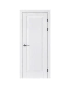 Дверь межкомнатная глухая с замком и петлями в комплекте Альпика 80x210 мм ПЭТ цвет белый Portika