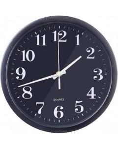 Настенные часы PF WC 003 круглые д 30 см чёрный корпус чёрный циферблат Perfeo
