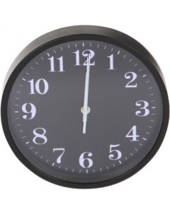 Настенные часы PF WC 002 круглые д 25 см чёрный корпус чёрный циферблат Perfeo