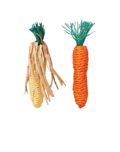 Игрушка для грызунов Морковь и кукуруза из сизаля 15см Trixie
