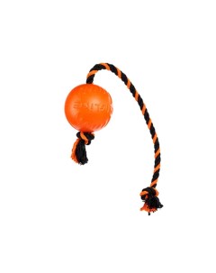 Игрушка для собак Мяч с канатом малый оранжевый черный черный Doglike