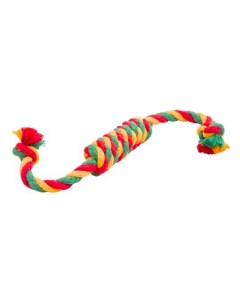 Игрушка для собак Dental Knot Сарделька канатная 1шт средняя Красный желтый зеленый Doglike