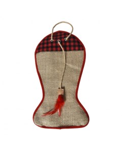 Когтеточка для кошек Tartan fish настенная с перьями 42х23см Foxie