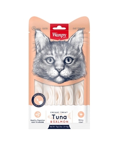 Лакомство для кошек Cat Нежное пюре из тунца и лосося 70г Wanpy