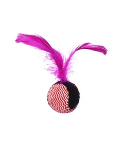 Игрушка для кошек Moulin мяч с перьями 12см розовый Foxie