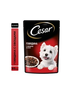 Корм для собак Говядина с овощами пауч 85г Cesar