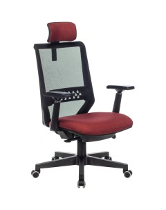 Кресло руководителя Бюрократ EXPERT черный TW 01 сиденье красный 38 410 сетка ткань с подголов крест Buro