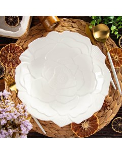 Блюдо керамика круглое 27х27х3 см Цветок Daniks