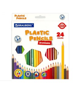 Пластиковые цветные карандаши Brauberg