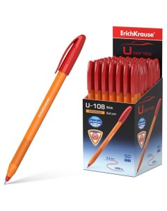 Ручка шариковая U 108 Orange Stick 1 0 Ultra Glide Technology красная 1 шт Erich krause