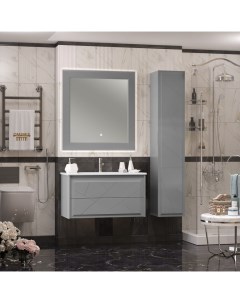 Мебель для ванной Луиджи 100 см серый матовый Opadiris