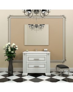 Мебель для ванной Оникс 100 белая серебро Opadiris