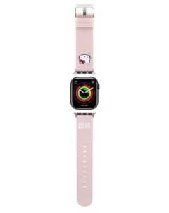 Ремешок для Apple Watch 41 40 38 mm из экокожи розовый Hello kitty