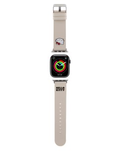 Ремешок для Apple Watch 41 40 38 mm из экокожи бежевый Hello kitty