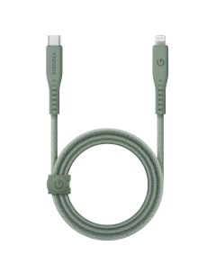 Кабель FLOW USB C to Lightning MFI C94 PD60W 3A Nanoweave Magnetic tie 1 5m Green Energea