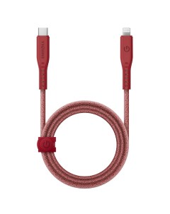 Кабель FLOW USB C to Lightning MFI C94 PD60W 3A Nanoweave Magnetic tie 1 5m Red Energea