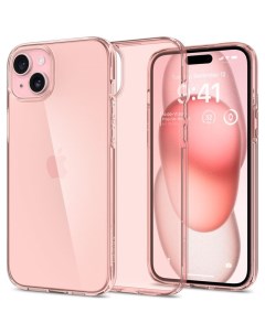 Чехол для iPhone 15 Plus Crystal Flex Прозрачный Розовый ACS06458 Spigen