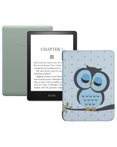 Электронная книга Kindle PaperWhite зеленый обложка Owl 57839 Amazon