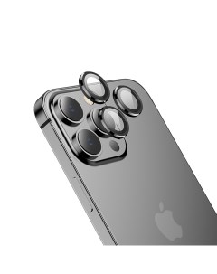Защитное стекло для iPhone 15 Pro 15 Pro Max V12 Plus на заднюю камеру серый Hoco