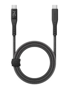 Кабель FLOW USB C to USB C PD240W 5A DISPLAY Nanoweave Magnetic tie 1 5m Black Energea