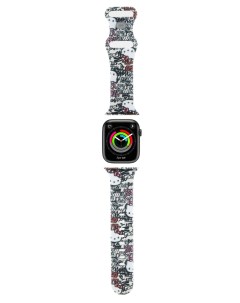 Ремешок для Apple Watch 41 40 38 mm с принтом Graffiti Tags бежевый Hello kitty