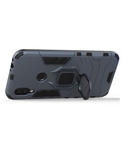 Противоударный чехол с кольцом Panther Case для Xiaomi Redmi 7 синий Black panther