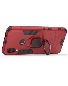 Противоударный чехол с кольцом Panther Case для Xiaomi Redmi 7 красный Black panther